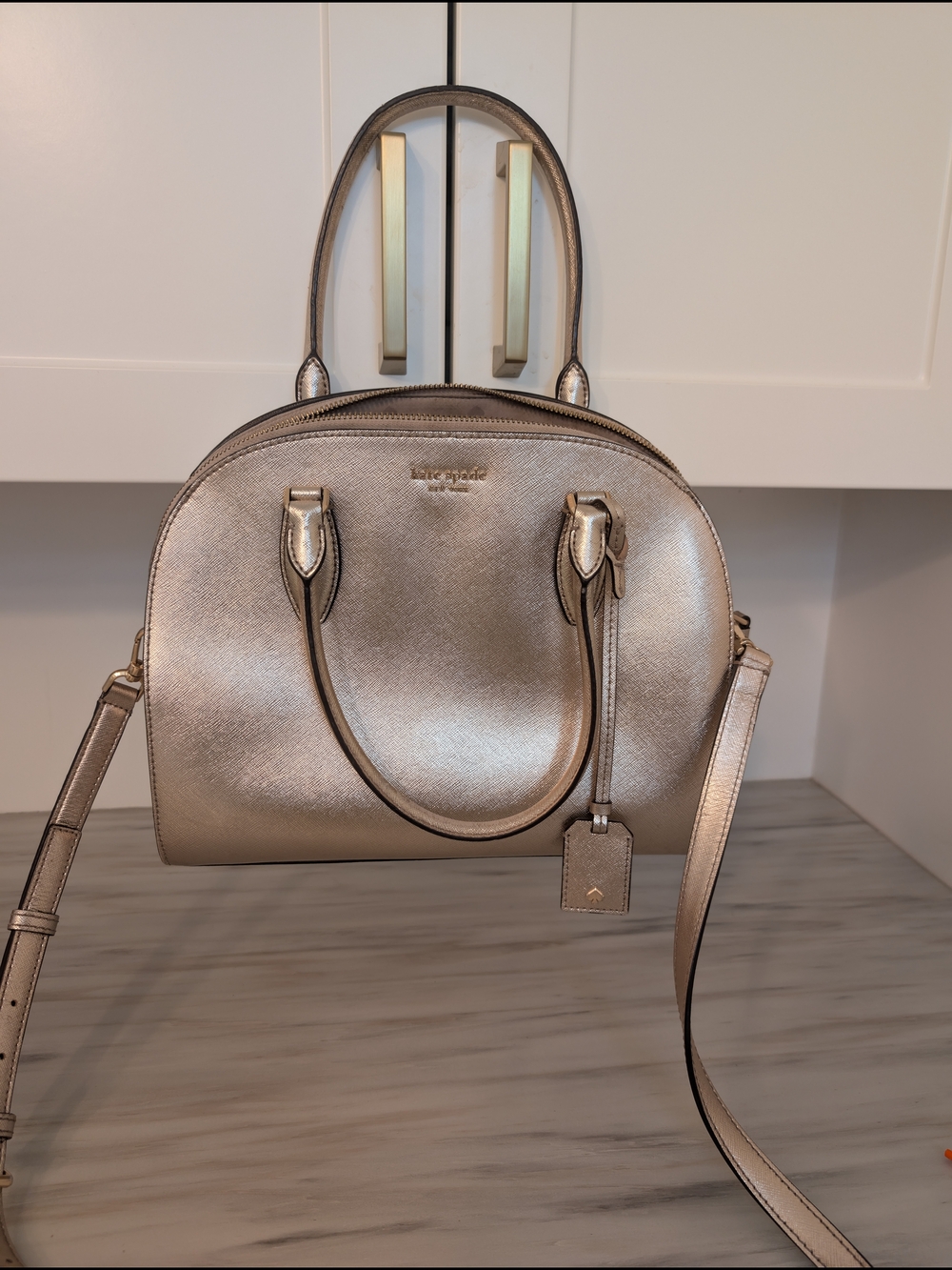kate spade New York Metallic Gold Dome Satchel